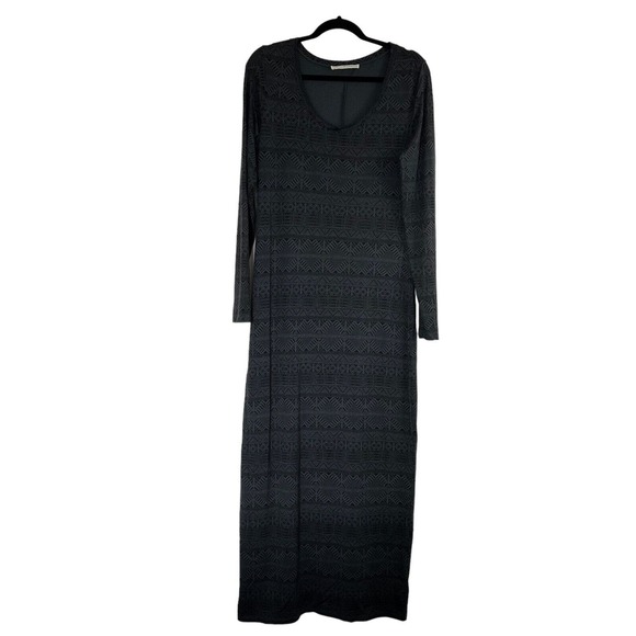 Peruvian Connection Dresses & Skirts - Peruvian Connection Aztec Tribal Print Maxi Dress Pima Cotton Long Sleeves-M